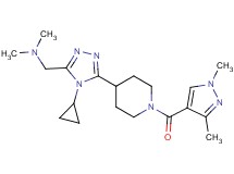 1-(4-cyclopropyl-5-{1-[(1,3-dimethyl-1H-pyrazol-4-yl)carbonyl]piperidin-4-yl}-4H-1,2,4-triazol-3-yl)-N,N-dimethylmethanamine