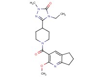 4-ethyl-5-{1-[(2-methoxy-6,7-dihydro-5H-cyclopenta[b]pyridin-3-yl)carbonyl]piperidin-4-yl}-2-methyl-2,4-dihydro-3H-1,2,4-triazol-3-one
