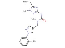 N'-(5-ethyl-1-methyl-1H-1,2,4-triazol-3-yl)-N-methyl-N-{[1-(2-methylphenyl)-1H-pyrazol-4-yl]methyl}urea trifluoroacetate