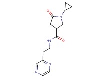 1-cyclopropyl-5-oxo-N-[2-(2-pyrazinyl)ethyl]-3-pyrrolidinecarboxamide