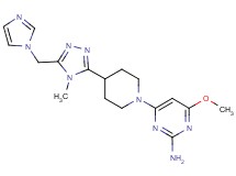 4-{4-[5-(1H-imidazol-1-ylmethyl)-4-methyl-4H-1,2,4-triazol-3-yl]piperidin-1-yl}-6-methoxypyrimidin-2-amine