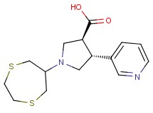 (3S*,4R*)-1-(1,4-dithiepan-6-yl)-4-pyridin-3-ylpyrrolidine-3-carboxylic acid