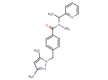 4-[(3,5-dimethyl-1H-pyrazol-1-yl)methyl]-N-methyl-N-(1-pyridin-2-ylethyl)benzamide