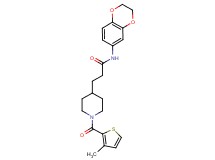 N-(2,3-dihydro-1,4-benzodioxin-6-yl)-3-{1-[(3-methyl-2-thienyl)carbonyl]-4-piperidinyl}propanamide