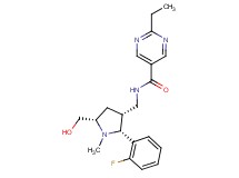 2-ethyl-N-{[(2R*,3R*,5S*)-2-(2-fluorophenyl)-5-(hydroxymethyl)-1-methyl-3-pyrrolidinyl]methyl}-5-pyrimidinecarboxamide