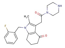 1-(2-fluorobenzyl)-2-methyl-3-[2-oxo-2-(1-piperazinyl)ethyl]-1,5,6,7-tetrahydro-4H-indol-4-one hydrochloride
