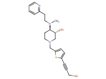 (3R*,4R*)-1-{[5-(3-hydroxy-1-propyn-1-yl)-2-thienyl]methyl}-4-{methyl[2-(2-pyridinyl)ethyl]amino}-3-piperidinol