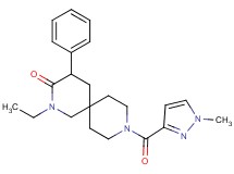 2-ethyl-9-[(1-methyl-1H-pyrazol-3-yl)carbonyl]-4-phenyl-2,9-diazaspiro[5.5]undecan-3-one