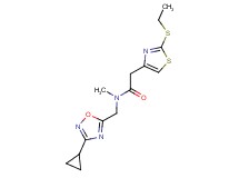 N-[(3-cyclopropyl-1,2,4-oxadiazol-5-yl)methyl]-2-[2-(ethylthio)-1,3-thiazol-4-yl]-N-methylacetamide