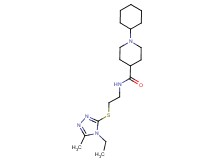 1-cyclohexyl-N-{2-[(4-ethyl-5-methyl-4H-1,2,4-triazol-3-yl)thio]ethyl}-4-piperidinecarboxamide