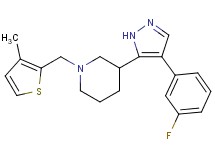 3-[4-(3-fluorophenyl)-1H-pyrazol-5-yl]-1-[(3-methyl-2-thienyl)methyl]piperidine