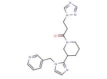 3-[(2-{1-[3-(1H-1,2,4-triazol-1-yl)propanoyl]-3-piperidinyl}-1H-imidazol-1-yl)methyl]pyridine