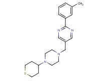 2-(3-methylphenyl)-5-{[4-(tetrahydro-2H-thiopyran-4-yl)piperazin-1-yl]methyl}pyrimidine