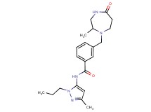 3-[(2-methyl-5-oxo-1,4-diazepan-1-yl)methyl]-N-(3-methyl-1-propyl-1H-pyrazol-5-yl)benzamide