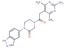 4-[(2-amino-4,6-dimethyl-5-pyrimidinyl)acetyl]-1-(1H-indazol-5-yl)-2-piperazinone