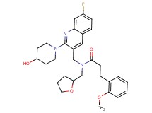 N-{[7-fluoro-2-(4-hydroxy-1-piperidinyl)-3-quinolinyl]methyl}-3-(2-methoxyphenyl)-N-(tetrahydro-2-furanylmethyl)propanamide