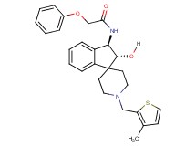 N-{(2R*,3R*)-2-hydroxy-1'-[(3-methyl-2-thienyl)methyl]-2,3-dihydrospiro[indene-1,4'-piperidin]-3-yl}-2-phenoxyacetamide