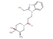 (3R*,4S*)-1-{3-[2-(hydroxymethyl)-1H-benzimidazol-1-yl]propanoyl}-3,4-dimethylpiperidin-4-ol
