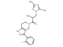 5-[3-(3,5-dimethyl-1H-1,2,4-triazol-1-yl)-2-methylpropanoyl]-3-(2-fluorophenyl)-4,5,6,7-tetrahydro-1H-pyrazolo[4,3-c]pyridine