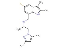 1-(3,5-dimethyl-1H-pyrazol-1-yl)-N-[(5-fluoro-2,3-dimethyl-1H-indol-7-yl)methyl]-2-propanamine