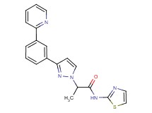 2-{3-[3-(2-pyridinyl)phenyl]-1H-pyrazol-1-yl}-N-1,3-thiazol-2-ylpropanamide
