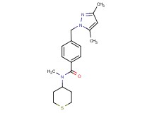 4-[(3,5-dimethyl-1H-pyrazol-1-yl)methyl]-N-methyl-N-(tetrahydro-2H-thiopyran-4-yl)benzamide