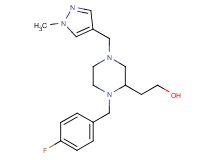 2-{1-(4-fluorobenzyl)-4-[(1-methyl-1H-pyrazol-4-yl)methyl]-2-piperazinyl}ethanol