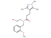 N-(2-hydroxyethyl)-N-(2-methoxybenzyl)-3-(1,3,5-trimethyl-1H-pyrazol-4-yl)propanamide