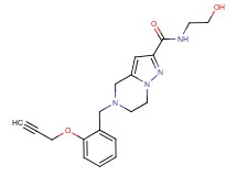 N-(2-hydroxyethyl)-5-[2-(prop-2-yn-1-yloxy)benzyl]-4,5,6,7-tetrahydropyrazolo[1,5-a]pyrazine-2-carboxamide