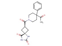 (2S,4r)-2-[(4-acetyl-4-phenyl-1-piperidinyl)carbonyl]-5,7-diazaspiro[3.4]octane-6,8-dione