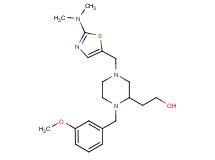 2-[4-{[2-(dimethylamino)-1,3-thiazol-5-yl]methyl}-1-(3-methoxybenzyl)-2-piperazinyl]ethanol