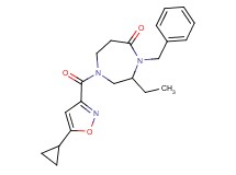 4-benzyl-1-[(5-cyclopropylisoxazol-3-yl)carbonyl]-3-ethyl-1,4-diazepan-5-one