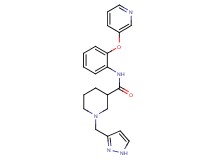 1-(1H-pyrazol-3-ylmethyl)-N-[2-(3-pyridinyloxy)phenyl]-3-piperidinecarboxamide