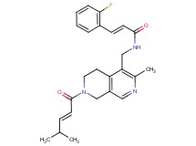 (2E)-3-(2-fluorophenyl)-N-({3-methyl-7-[(2E)-4-methyl-2-pentenoyl]-5,6,7,8-tetrahydro-2,7-naphthyridin-4-yl}methyl)acrylamide