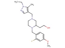 2-[4-[(1-ethyl-5-methyl-1H-pyrazol-4-yl)methyl]-1-(2-fluoro-4-methoxybenzyl)-2-piperazinyl]ethanol