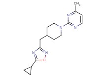2-{4-[(5-cyclopropyl-1,2,4-oxadiazol-3-yl)methyl]piperidin-1-yl}-4-methylpyrimidine
