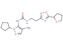 N-(1-cyclopentyl-4-methyl-1H-pyrazol-5-yl)-N'-{2-[5-(tetrahydrofuran-2-yl)-1,2,4-oxadiazol-3-yl]ethyl}urea