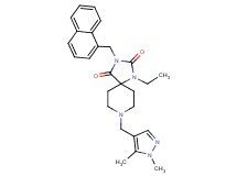 8-[(1,5-dimethyl-1H-pyrazol-4-yl)methyl]-1-ethyl-3-(1-naphthylmethyl)-1,3,8-triazaspiro[4.5]decane-2,4-dione