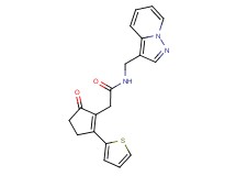 2-[5-oxo-2-(2-thienyl)cyclopent-1-en-1-yl]-N-(pyrazolo[1,5-a]pyridin-3-ylmethyl)acetamide
