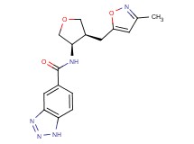 N-{(3R*,4S*)-4-[(3-methylisoxazol-5-yl)methyl]tetrahydrofuran-3-yl}-1H-1,2,3-benzotriazole-5-carboxamide