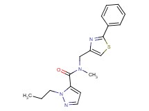 N-methyl-N-[(2-phenyl-1,3-thiazol-4-yl)methyl]-1-propyl-1H-pyrazole-5-carboxamide