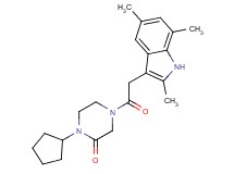 1-cyclopentyl-4-[(2,5,7-trimethyl-1H-indol-3-yl)acetyl]-2-piperazinone