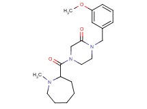 1-(3-methoxybenzyl)-4-[(1-methyl-2-azepanyl)carbonyl]-2-piperazinone