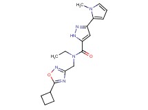 N-[(5-cyclobutyl-1,2,4-oxadiazol-3-yl)methyl]-N-ethyl-3-(1-methyl-1H-pyrrol-2-yl)-1H-pyrazole-5-carboxamide