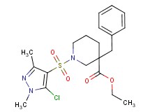 ethyl 3-benzyl-1-[(5-chloro-1,3-dimethyl-1H-pyrazol-4-yl)sulfonyl]-3-piperidinecarboxylate
