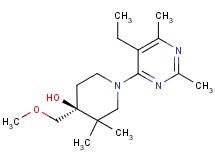 (4S*)-1-(5-ethyl-2,6-dimethylpyrimidin-4-yl)-4-(methoxymethyl)-3,3-dimethylpiperidin-4-ol