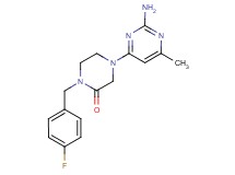 4-(2-amino-6-methyl-4-pyrimidinyl)-1-(4-fluorobenzyl)-2-piperazinone