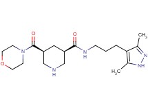 (3R*,5S*)-N-[3-(3,5-dimethyl-1H-pyrazol-4-yl)propyl]-5-(morpholin-4-ylcarbonyl)piperidine-3-carboxamide