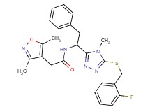 2-(3,5-dimethyl-4-isoxazolyl)-N-(1-{5-[(2-fluorobenzyl)thio]-4-methyl-4H-1,2,4-triazol-3-yl}-2-phenylethyl)acetamide
