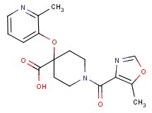 1-[(5-methyl-1,3-oxazol-4-yl)carbonyl]-4-[(2-methylpyridin-3-yl)oxy]piperidine-4-carboxylic acid